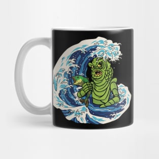 Annoyed Frogman in the surf fishing Graphic Mug